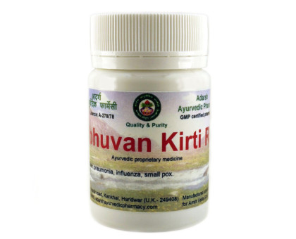 Tribhuvan Kirti Ras Adarsh Ayurvedic, 20 グラム ~ 60 錠剤