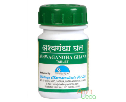 Ashwagandha エキス Chaitanya Pharmacy (Ashwagandha エキスa Chaitanya Pharmacy), 60 錠剤