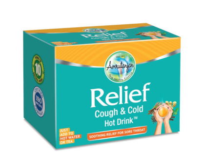 Relief Cough and Cold Hot Drink ホットドリンク Amrutanjan, 20 pc