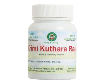 Krimi kuthara Ras Adarsh Ayurvedic, 20 グラム ~ 50 錠剤