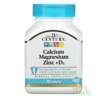 Calcium Magnesium Zinc + D3, 90 錠剤