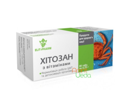 Chitosan with vitamins Elit-Pharm, 80 錠剤