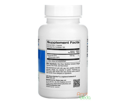 Coenzyme Q10 100 mg Lake Avenue, 120 カプセル