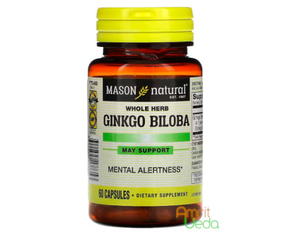 Ginkgo Biloba Mason Natural, 60 カプセル