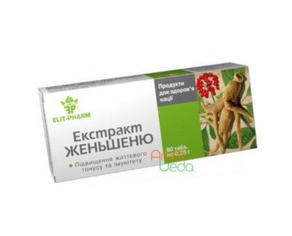 Ginseng エキス Elit-Pharm, 80 錠剤