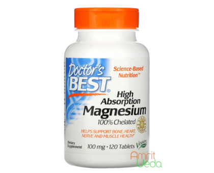 High absorption Magnesium 100% chelated with Albion minerals - 100 mg, 120 錠剤 Doctor's Best