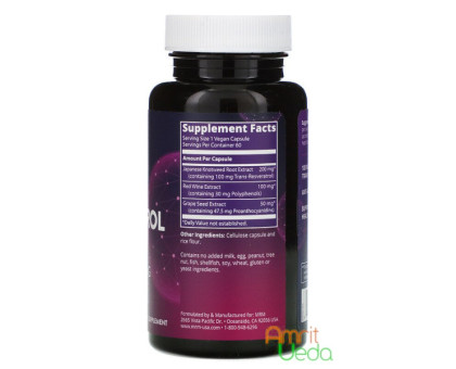 Resveratrol MRM Nutrition, 60 カプセル