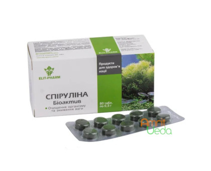 Spirulina Bioactive Elit-Pharm, 80 錠剤