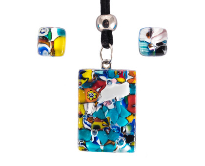 Pendant plus earrings Murano